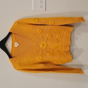 Mustard Yellow Floral Sweater